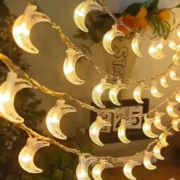 1-10M Led String Lights Moon Star Lamp Eid Moon Star Decoration Hanging String Light Luminous Star Moon Ramadan Home Decoration