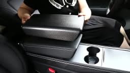 for Tesla Model Y 3 2023 ABS Carbon Fiber Center Console Wrap Cover Kit Dashboard Armrest Door Side Trim Sticker Accessories
