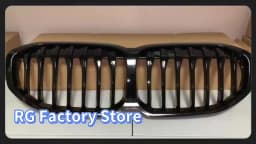 Gloss Black Front Bumper Kidney Racing Grille For BMW F40 1-Series 2019-2023 Single Slat Sport Grill Cover
