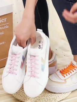 New Flat No Tie Shoelaces Elastic Metal Lock Shoe laces Special Creative Kids Adult Unisex Sneakers Shoelace Fast Lazy Laces
