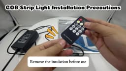 ETL Listed 24V DC 50ft/15m COB LED Strip Lights 3000K/4000K/6500K Dimmable with RF Remote Control for Bedroom Cabinet Kitchen Living Room(Power Supply Included)