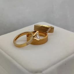 3pcs Wedding Engagement Rings Sets For Men and Women Bridal Lover Alliances 24k Gold Plated Jewery Marriage Couples Ring