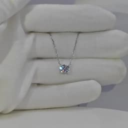 NeeTim 1ct 2ct 3ct 5ct D VVS1 Moissanite Necklace for Women Sterling Silver 925 with Yellow Rose Gold Plated Sparkling Pendant