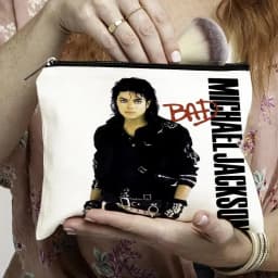Super Star Michael Jackson Cosmetic Bag Double Print Makeup Bags Women Wedding Handbag Lady Travel Organizer Child Wallet