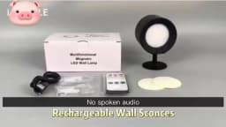 Led Double Head Wall Lamp Touch Control Remote 360 Rotatable USB Recharge Wireless Portable Night Light For Bedroom Reading Lamp