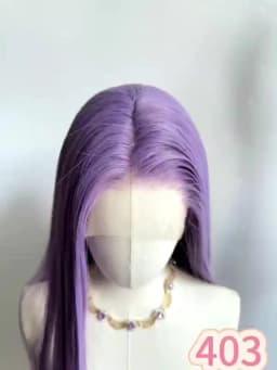 Ashely Light Purple Wig Special Grey-purple Lace Front Wigs 13*4 24inch Long Straight Synthetic Lace Wigs for Cosplay Party