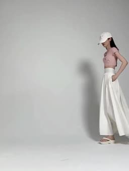 Solid Color Suit Skirt High Waist Medium Length Pleated Skirt Fashionable Versatile A-line Umbrella Skirt Spring Summer New