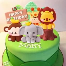 1pcs Jungle Party Cake Topper Safari Animals Figures Toys Picks Wild Jungle Animals Theme Baby Shower Happy Birthday Cake Decor