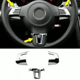 Chrome Car Steering Wheel Sticker Cover Sequin Trim For Golf 6 MK6 MK5 Steering Wheel Sequin Patch For Volkswagen For Polo