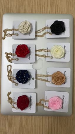 Korean Style Handmade Rose Flower Brooch Pin for Men Wedding Groomsmen Tassel Chain Lapel Accessory Cloth Art Suit Badge
