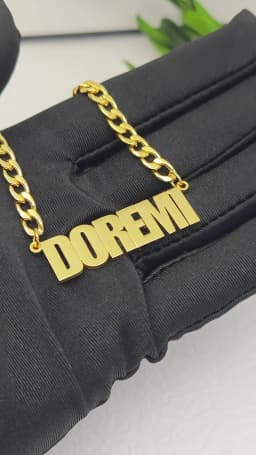 DOREMI Big Pendant Custom Letters Personlized 5mm Thick Cuban Chain Name Necklace