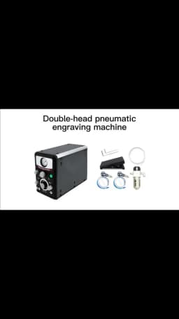 110V/220V Pneumatic Jewelry Engraver Machine, Equipped with Double-Head Micro Engraving and 400-8000 RPM Graver Handpiece