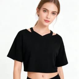 Y2k Crop Tops Women's Graphic Short Sleeve V-neck Cropped T Shirt 90s Vintage Tshirt Woman Summer Sexy T-shirt