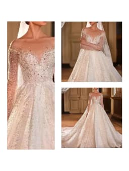 Customzied Luxury Wedding Dresses for Princess Sparkling Beaded Bridal Dress Ball Gown Vestidos De Novia