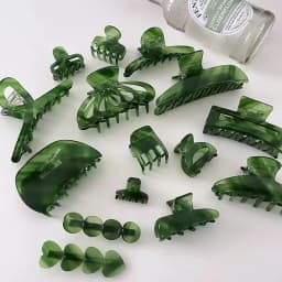 High-quality green twill acetate grab clip gentle back of the head shark clip bath clip hairpin headwear