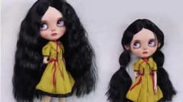 Blythes Doll Wig Fits Into the New 1/69-10in Size Fashion Medium Foam Roll Super Soft Silk Wig for Women Black Lily-Valley White