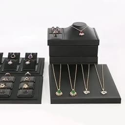 High Grade Black Leather Watch Display Rack Bracelet Earrings Display Plate Pearl Jade Rack Counter Jewelry Exhibition Props