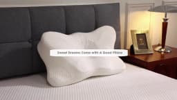 JHK Ergonomic Queen Size Cervical Contour Pillows For Neck 1 Pack Pain Relief Memory Foam Bed Pillow with Cooling Pillowcase