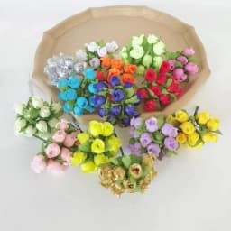 12Pcs Mini Artificial Rose Flowers Bouquet Silk Fake Flowers For Home Decor DIY Wedding Decoration Craft Wreath Gift Accessories