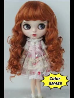 JD311 9-10inch 10-11inch Synthetic mohair BJD wigs Long European wave Blythes Doll hair