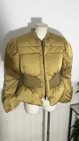 DEAT 2026 Winter New Items Fashion Women's Thread Waist Design Warm Jacket Casual Solid Color Zipper Cotton Padded Coat 11A01161