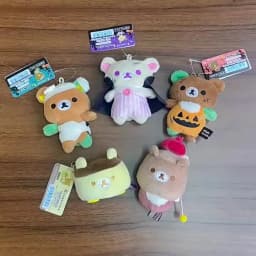 Rilakkuma Cute Halloween Series Plush Doll Pendant Backpack Ornament Anime Keychains Birthday Gifts for Boys and Girls