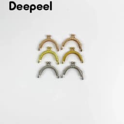 5/10Pcs Deepeel 5cm Embossed Metal Coin Purse Frame Bag Handle Double Ear Wallet Kiss Clasp DIY MouthGold Bags Pendant Accessory