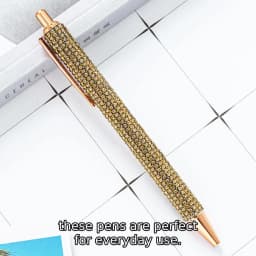 Ballpoint Pen Pearl Rhinestone Ballpoint Pen Retractable Ink Rhinestone Pen Luxury Rhinestone Cute Rose Gold Metal Stationery