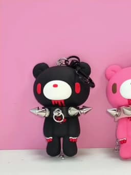 Cute Bear Spiked Keychain, PVC Cartoon Pendant for Handbags/Backpacks, Y2K Gothic Punk Key Accessory