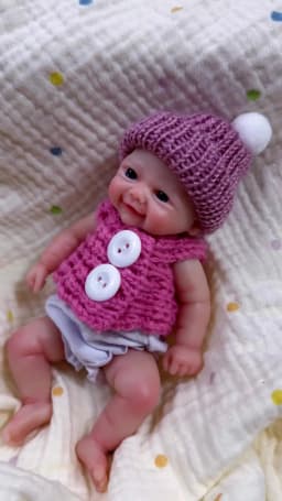 1Pc 6 Inch Full Body Silicone Reborn Doll Vivienne Lifelike Soft Solid Silicone Washable Doll Toy Birthday Gift