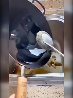 1pc Stainless Steel Pot With Handle Long Brush Kitchen Specific Washing Pot Steel Wire Ball
