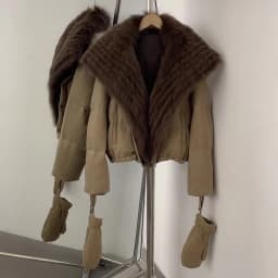 OFTBUY Duck Down Coat with Matching Gloves New Winter Warm Outerwear with Real Fox Fur Women Luxury Wool Blend Puffer Jacket