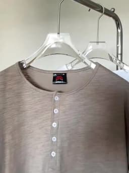 IEFB Korean Style Men's T-shirts Loose Button Design Pullover Tops Casual Solid Color Long Sleeve Male Tees Simple New 9C6913