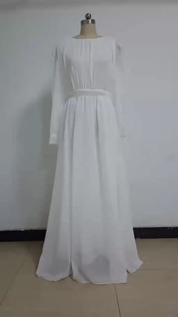 New Spring Fashion Lantern Sleeve O-Neck Solid Color Slim Fit Floor-Length Ball Gown Dress For Women