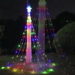 LED Christmas Waterfall String Light Christmas Tree Indoor Outdoor Garland Decoration Solar / USB Lamp for Garden Party Wedding