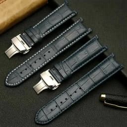 Senior COW LEATHER Watch Strap for GC Watches Band 22*13mm 20*11mm Notched Watchband Genuine Leather Blue Wristwatches Belt