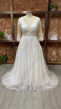 LAYOUT NICEB Plus Size Woman Wedding Dresses Classic Lace Up Backless Bridal Gowns Appliques Half Sleeves Vestidos De Noiva 2024