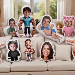 Custom Funny Photo Pillow Personalized Polyester Home Sofa Car Decor Birthday Valentine Christmas Gift for Family Friends