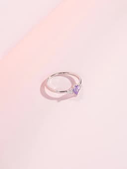 MODIAN 925 Sterling Silver Water Drop Cocktail Ring Classic Prong Purple Cubic Zirconia Rings For Women Female Fine Jewelry