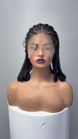 Full Lace Braided Wigs Synthetic Natural Cornrow Braids Wig Handmade Bantu Braiding Hair Wigs with Baby Hair for Black Women