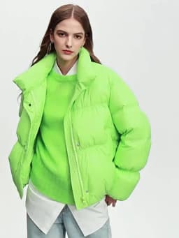 AMII Minimalist Women's Winter Down Jacket Zipper Button Warm Short Overcoats 2025 Winter New Female Solid Down Jacket 12344053