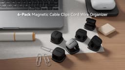 ROCOREN Magnetic Cable Organizer Self Adhesive Wire Holder Under Desk Adjustable Cable Management Wire Keeper Cable Holder Clips