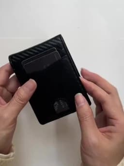 Men's Wallet Ultra Thin Rfid Leather with ID Window Multi Card Carbon Fiber Wallet
