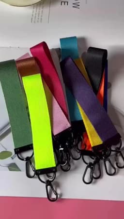 Color Solid Colors Car Keyring Bag Charms Bag Keyring Neck Strap Lanyard Phone Straps Ribbon Rope Keychain Keychain Lanyard