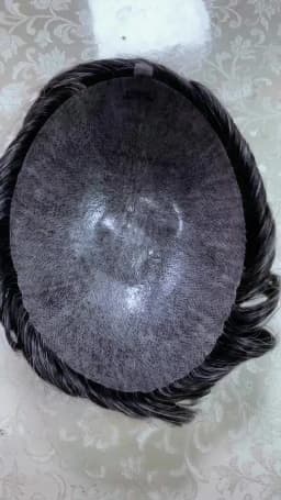 ISkin Men's Capillary Prosthesis With Knots Toupee Invisible Wig Man Human Hair Prosthesis Man Natural Hair System Replacement