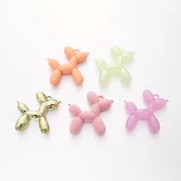 Louleur 5Pcs 46x50mm Fluffy Balloon Dog Shape Acrylic Pendant Charms Pendant For Bracelet DIY Necklace Jewelry Making