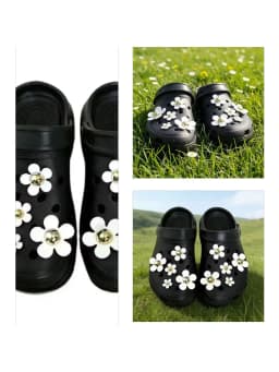 Best Selling Hole Shoes Charms Ready To Put on White Daisy Sunflower Combination Suit Shoe Buckle Girlish Shoes Accessories 2026