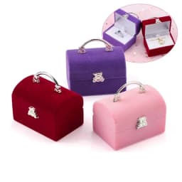 1 Piece Small Jewelry Box Velvet Wedding Ring Box Necklace Display Box Cute Bear Gift Box Container Case for Jewelry Packaging