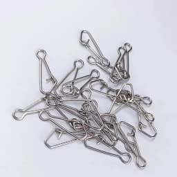 50pcs/pack Fast Clip Lock Fishing Hook Line Connector 0#-7# Stainless Steel Safety Pin Swivel Sea Snap Hooks Fishing Tackle