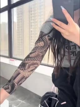 1PC Ultra thin seamle Tattoo Sleeves Arm For Men Women Cool Travel Cycling Elastic Scratch Resistant Sunscreen Arm
